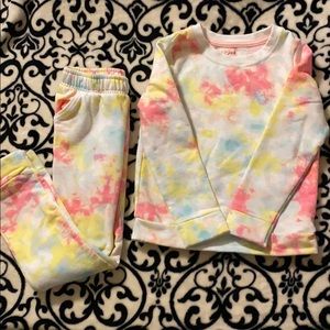 Girls Cat & Jack tie-dye sweat set